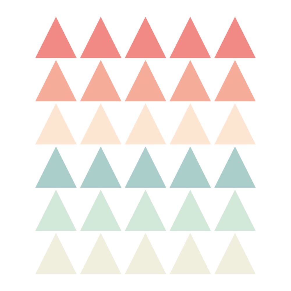 Decochic Stickers muraux en vinyle triangles pêche et vert Multicolore Pva - Polyacétate De Vinyle - 21x30x0cm