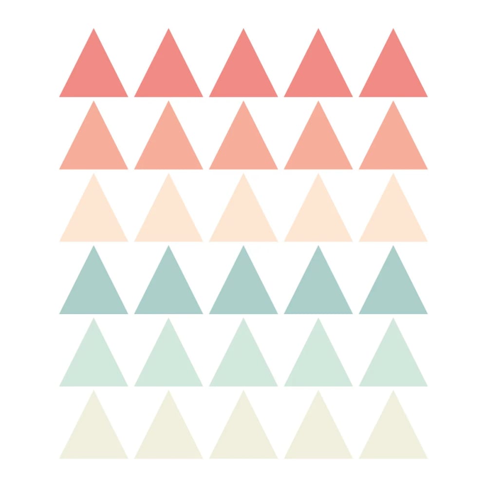 Vinilos decorativos adhesivos triangulos durazno y menta