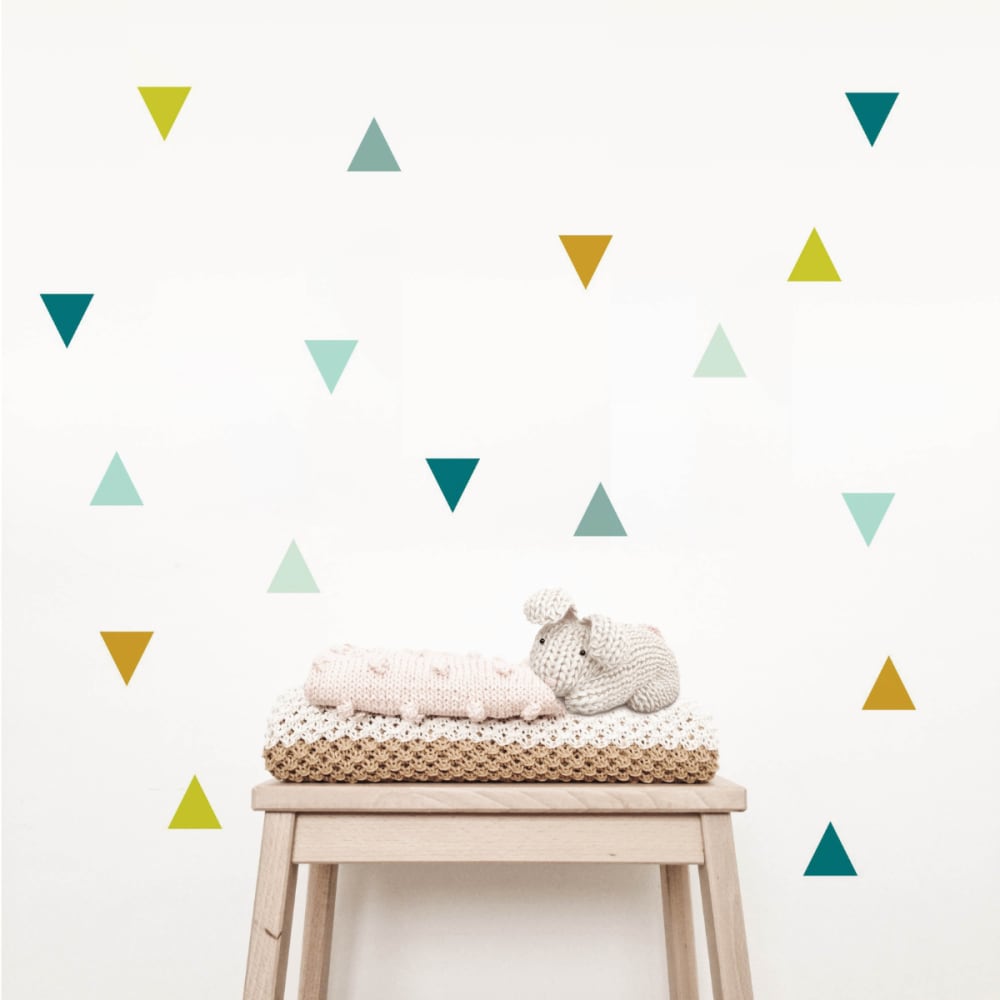 Stickers adesivi in vinile triangoli menta e senape - Decochic