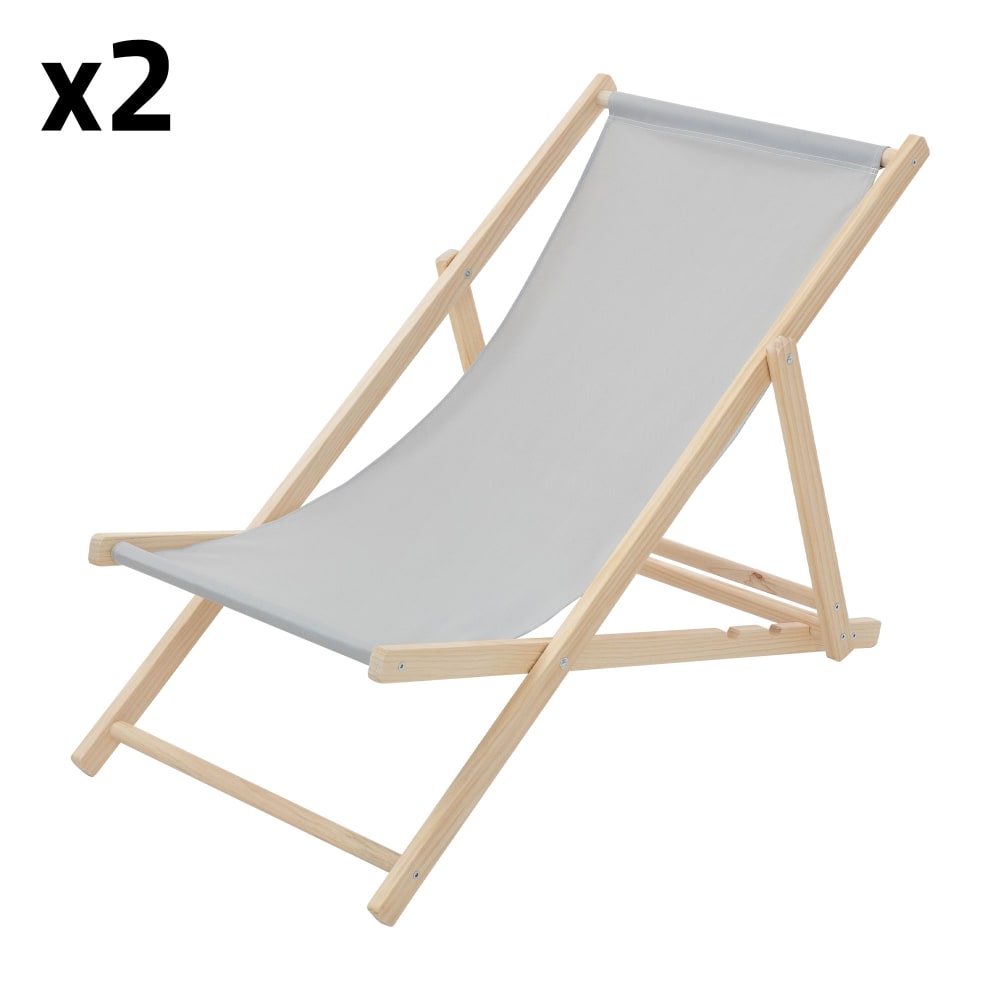 lot de 2 chaises longues