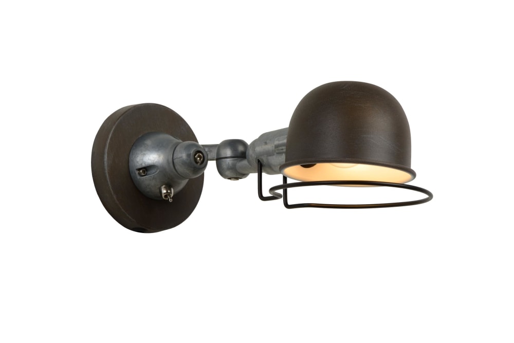 Lucide Applique métal noir style vintage Marron