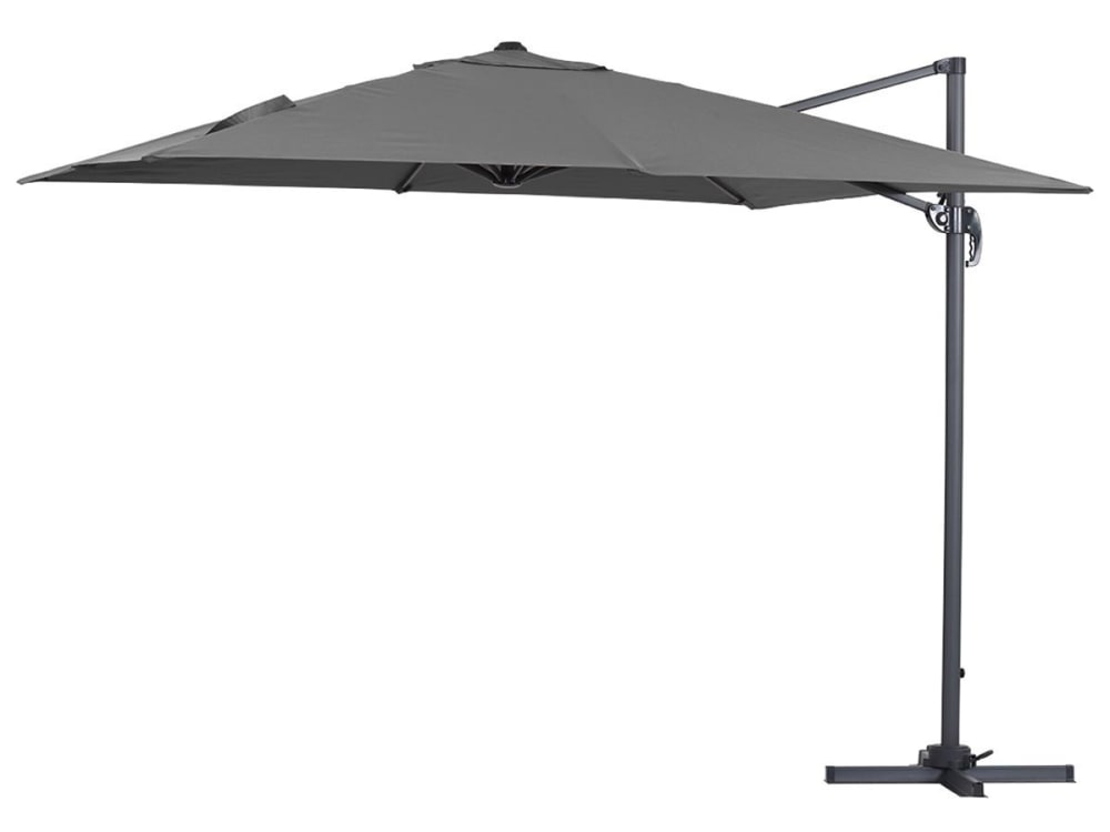 Parasol jardin aluminium gris 300 x 300 x 290 cm