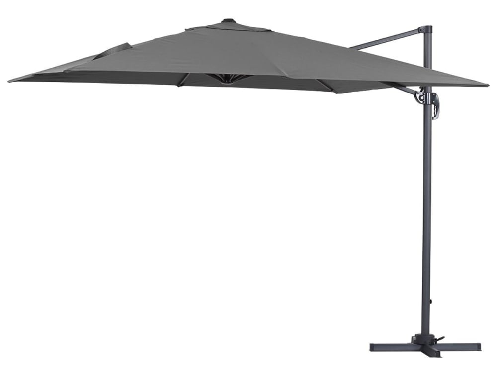 Parasol jardin en aluminium gris 300 x 300 x 290 cm
