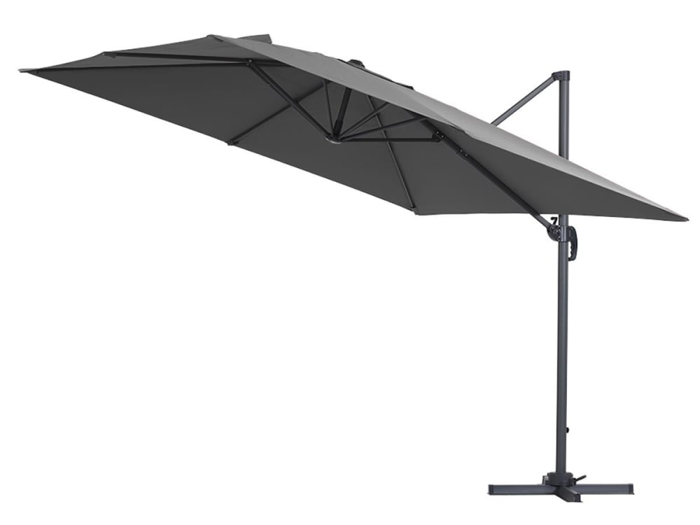 Parasol jardin en aluminium gris 300 x 300 x 290 cm
