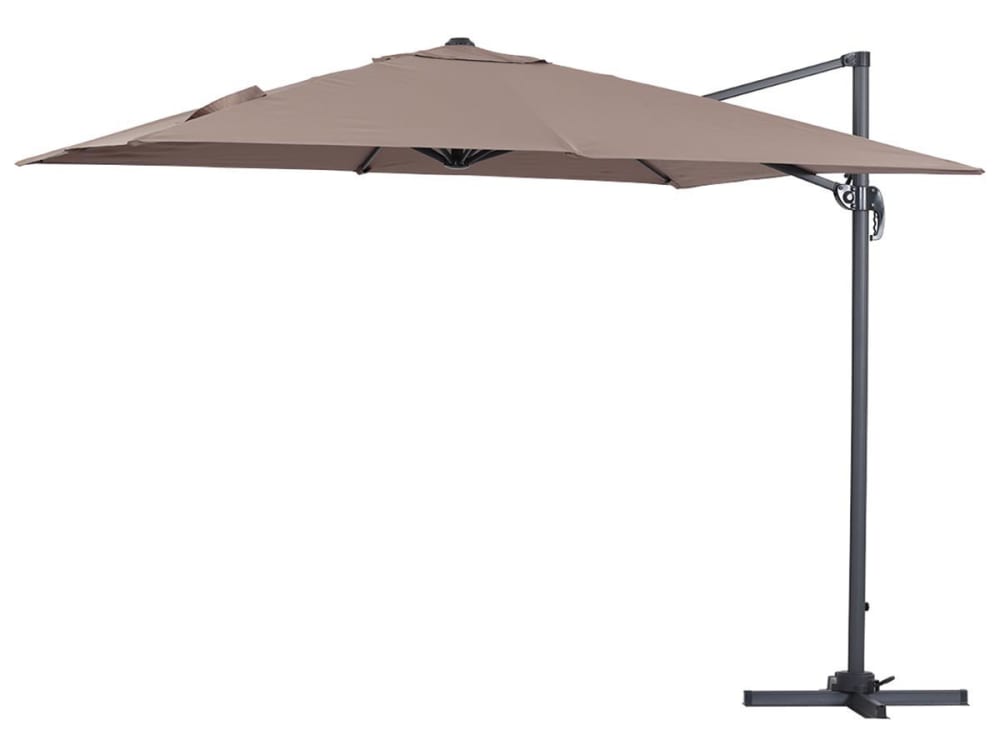 Parasol jardin en aluminium marron 300 x 300 x 290 cm