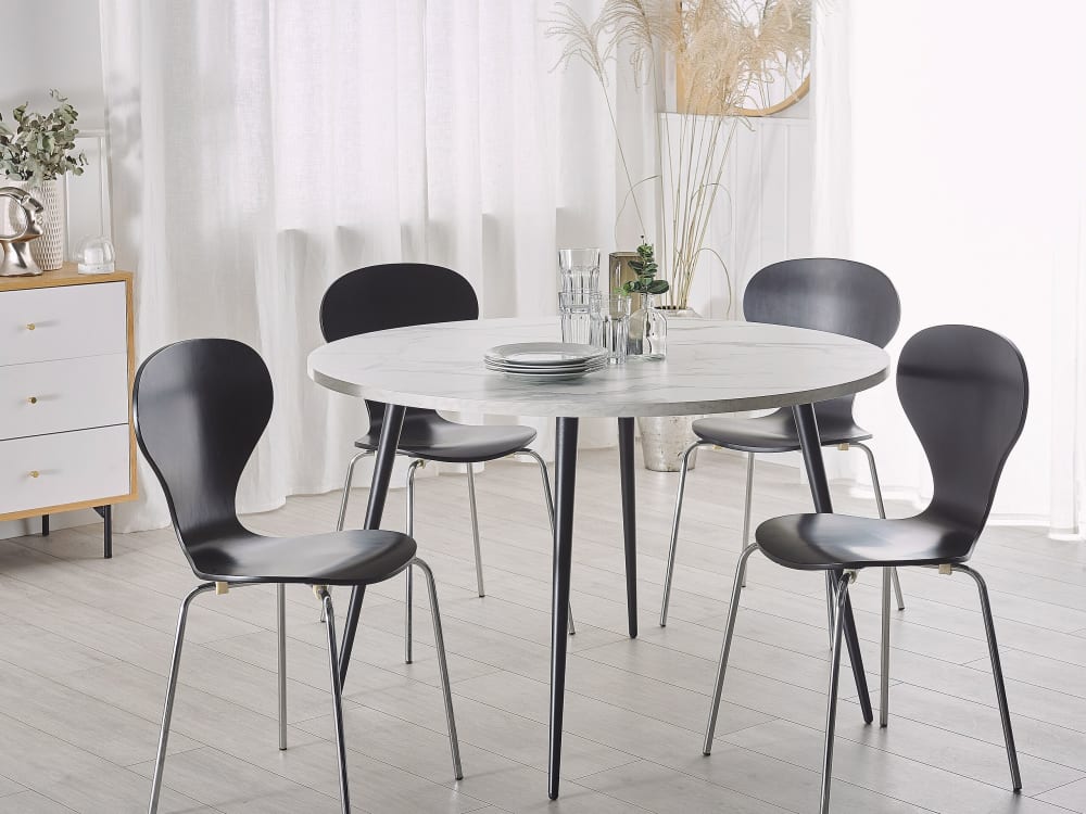 Esszimmertisch 4 Personen aus Mdf-platte, weiß - Maisons Du Monde