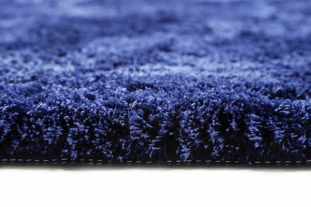 Tapis de bain rond en microfibre antidérapant bleu marine 90 D - Maisons du Monde