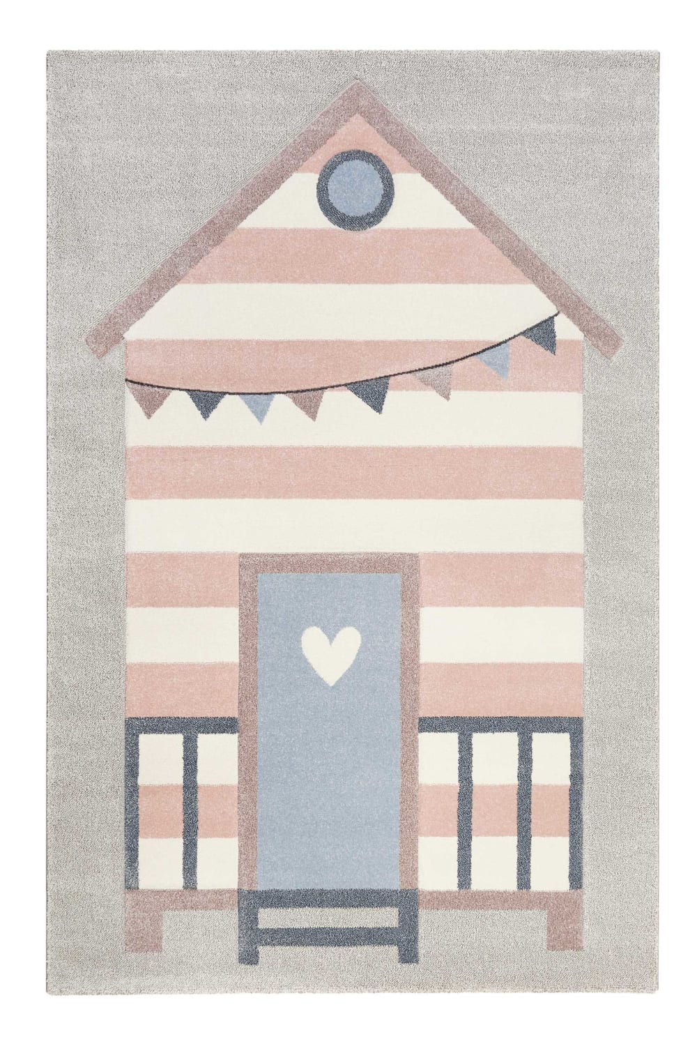 Tapis motif cabine de plage pastel 120x170