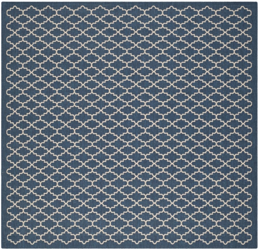 Safavieh Tapis treillis en polypropylène bleu/beige, 160 x 160 cm style classique chic - Pp - Polypropylène
