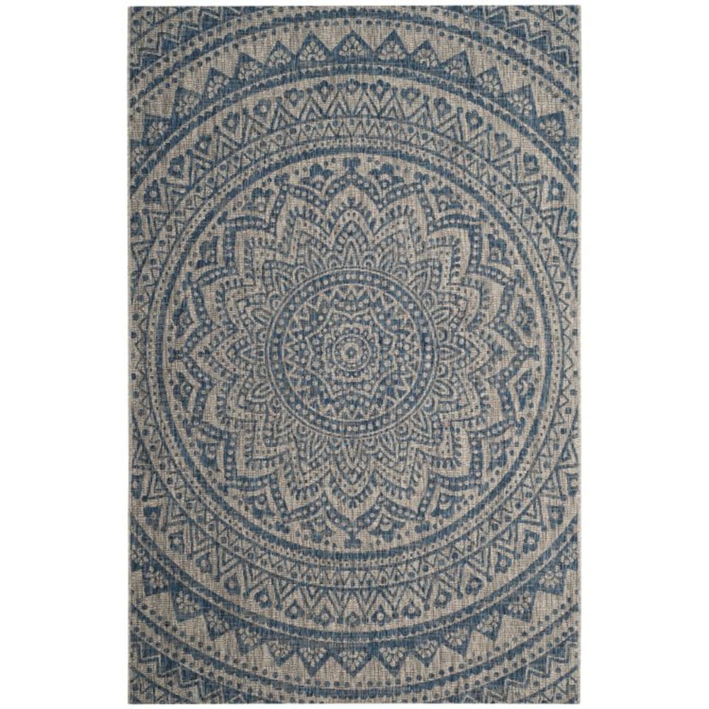 Safavieh Tapis contemporain en polypropylène gris/bleu, 201 x 290 cm style contemporain - Pp - Polypropylène