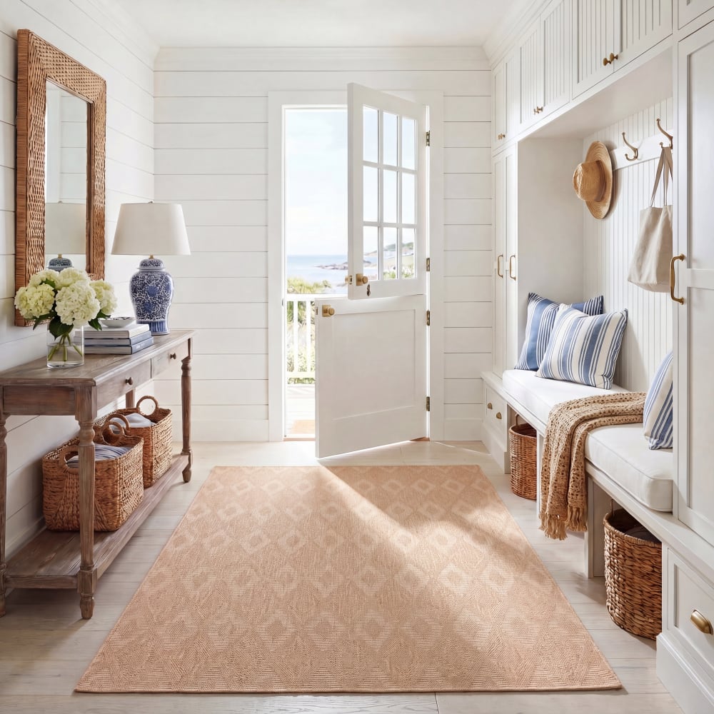 Safavieh Tapis contemporain en polypropylène beige, 122 x 170 cm style contemporain - Pp - Polypropylène
