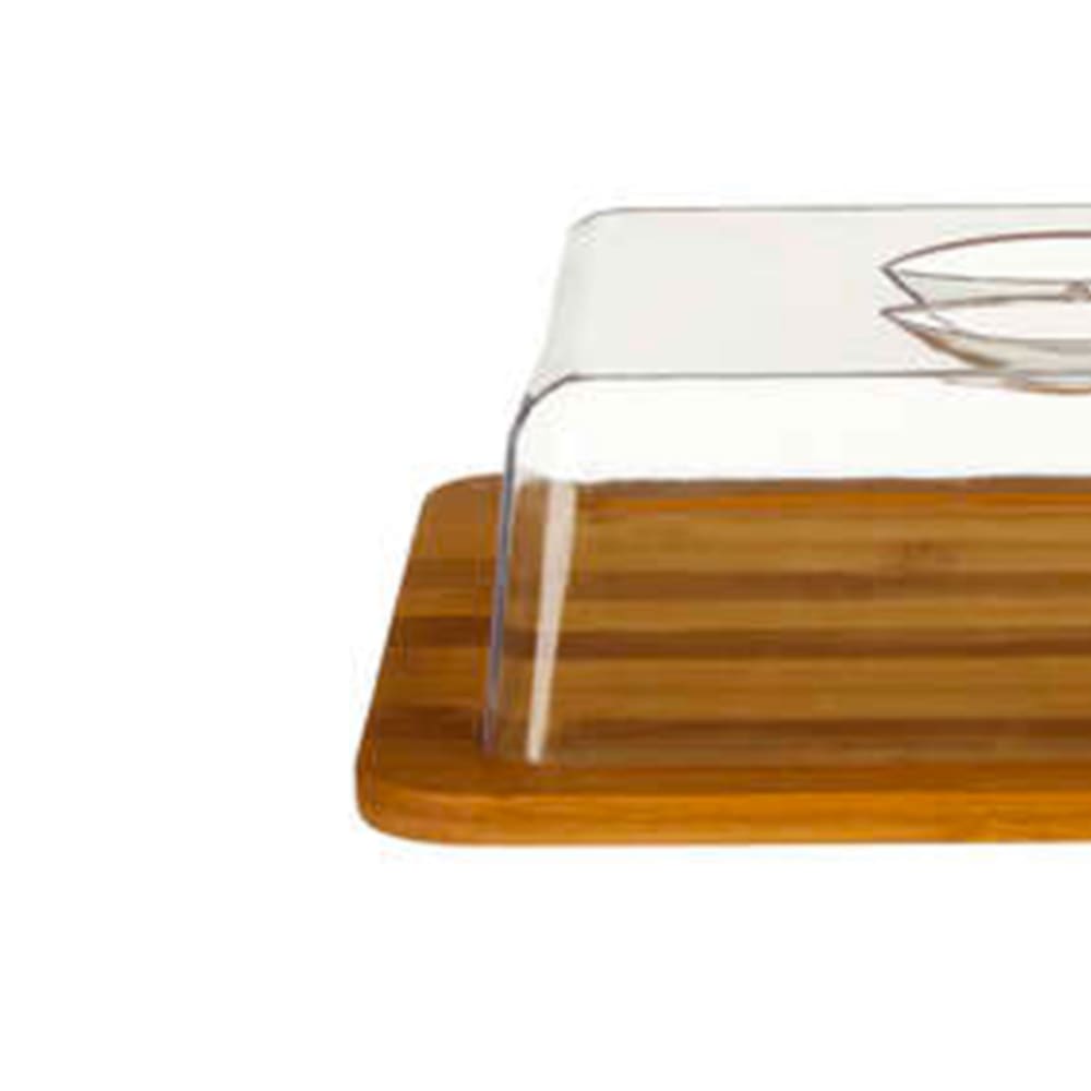 Petit plateau fromage bambou et cloche acrylique - 26x20x7.5cm - Maisons du Monde