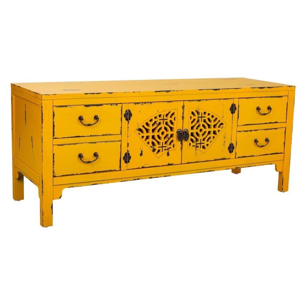 Wanderlust deco Anrichte, 120x40x50, gelb - Spanplatte