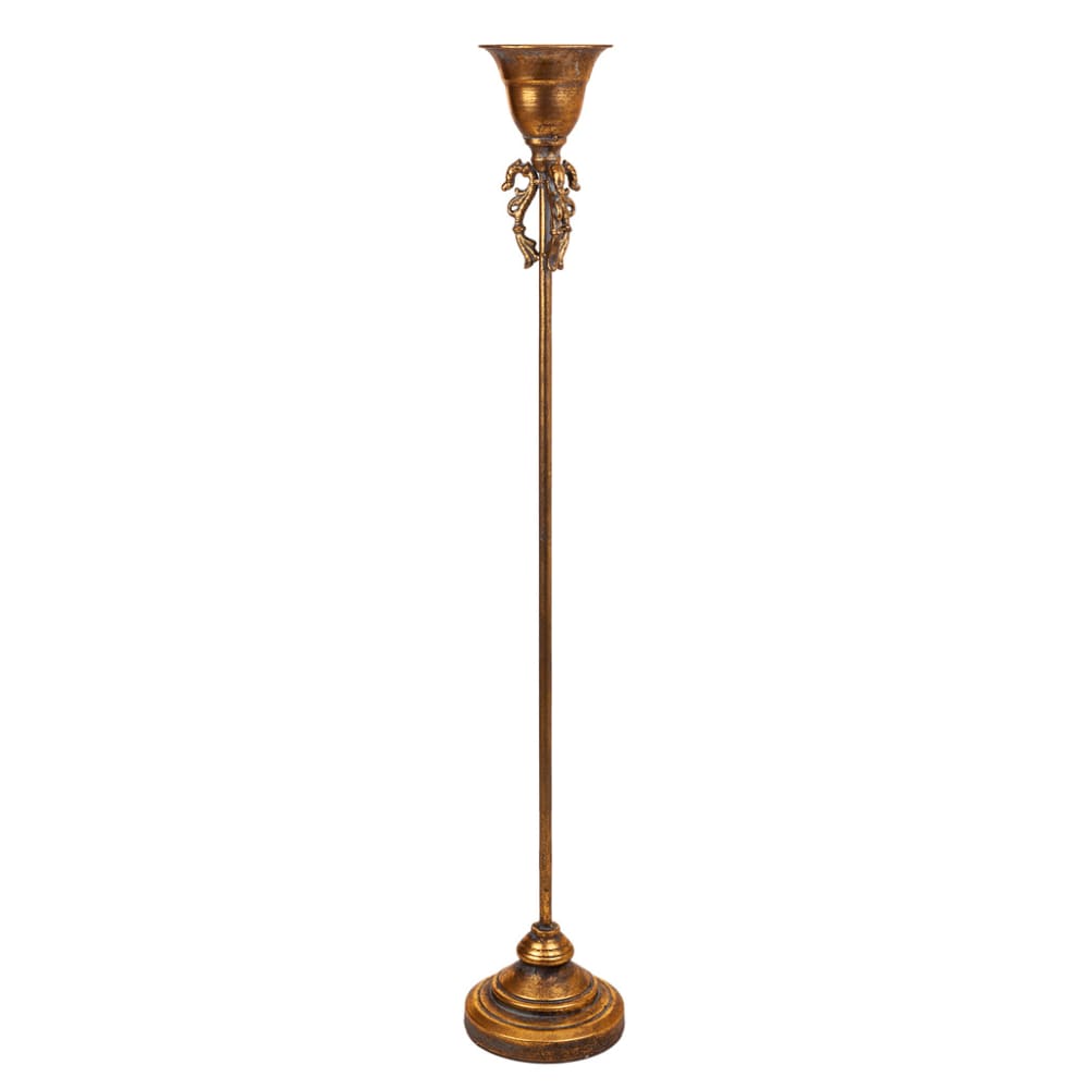 Candelabro de metal dorado 17x17x100h cm