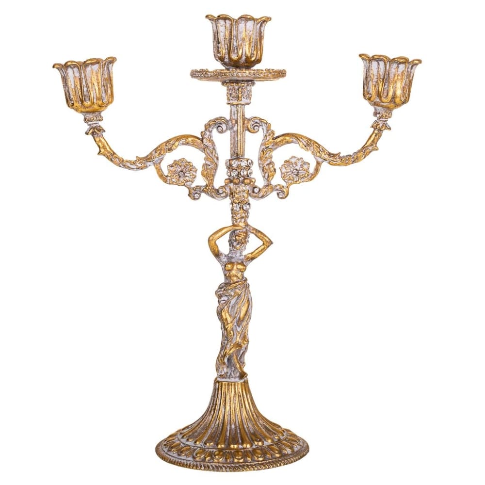 Candelabro dorado 22x9.5x26.5h cm - Maisons du Monde