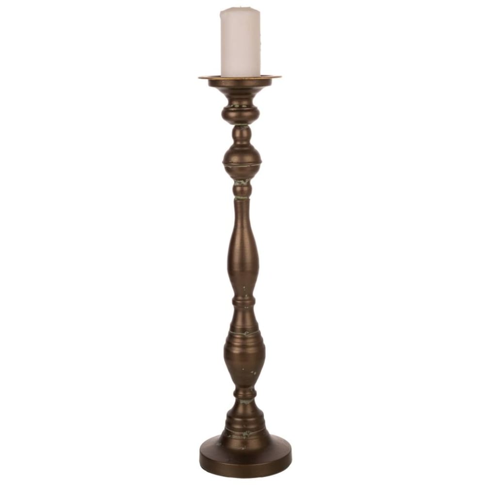 Candelabro de metal dorado 13x13x54.5h cm