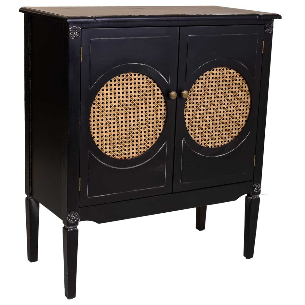 Recibidor-aparador de madera negro 80x38x90