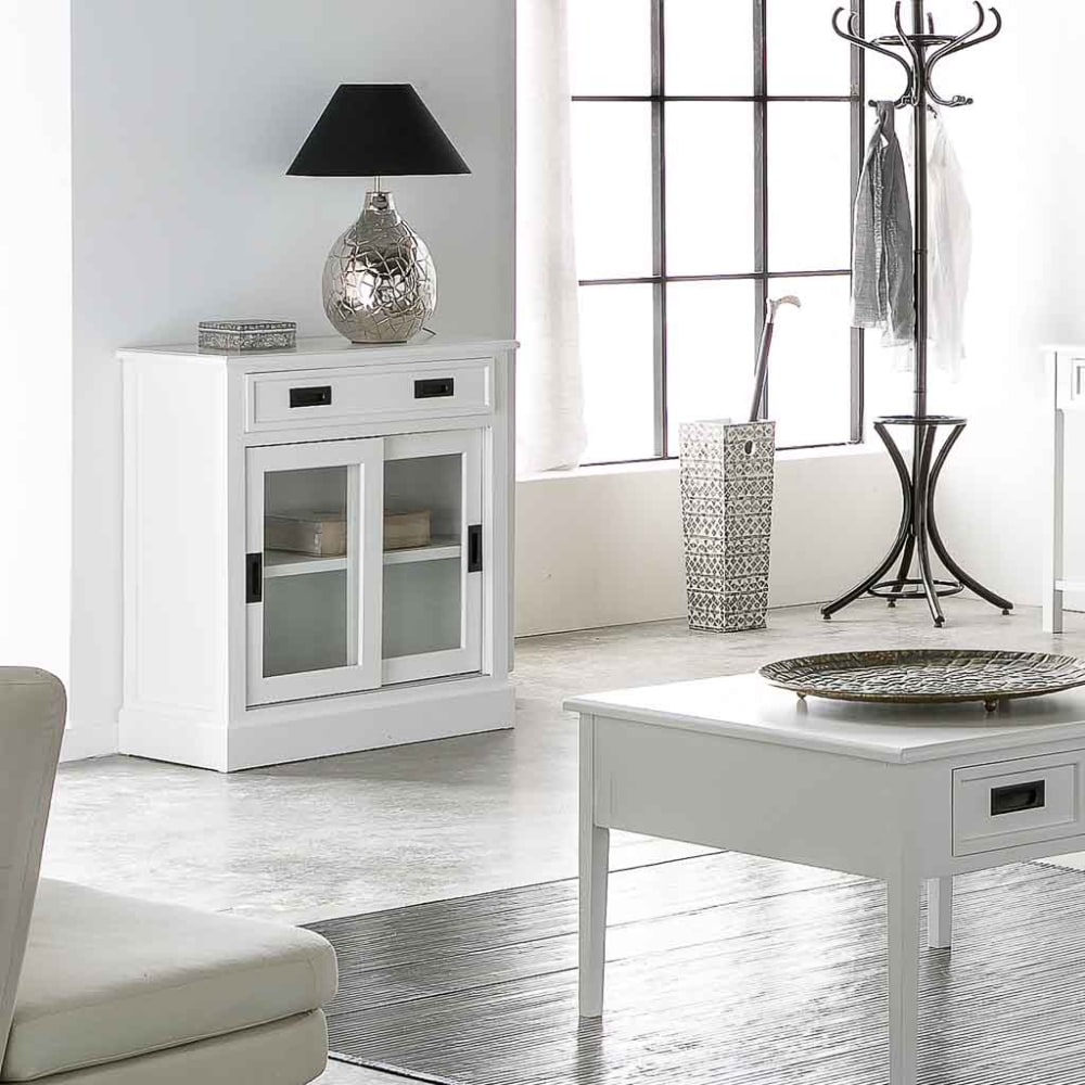 Recibidor-aparador de madera blanco 80x40x90,5 - Maisons du Monde
