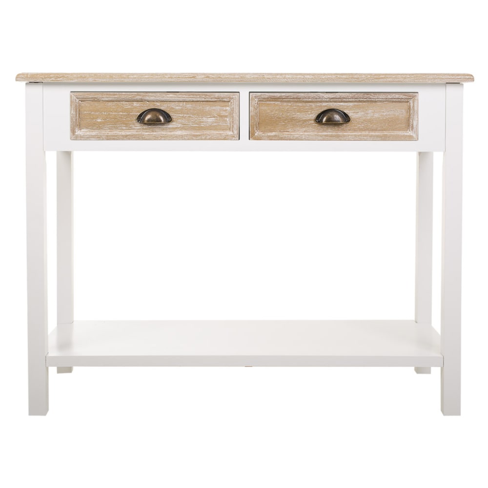 Recibidor-consola de madera blanco 100x40x78 - Maisons du Monde