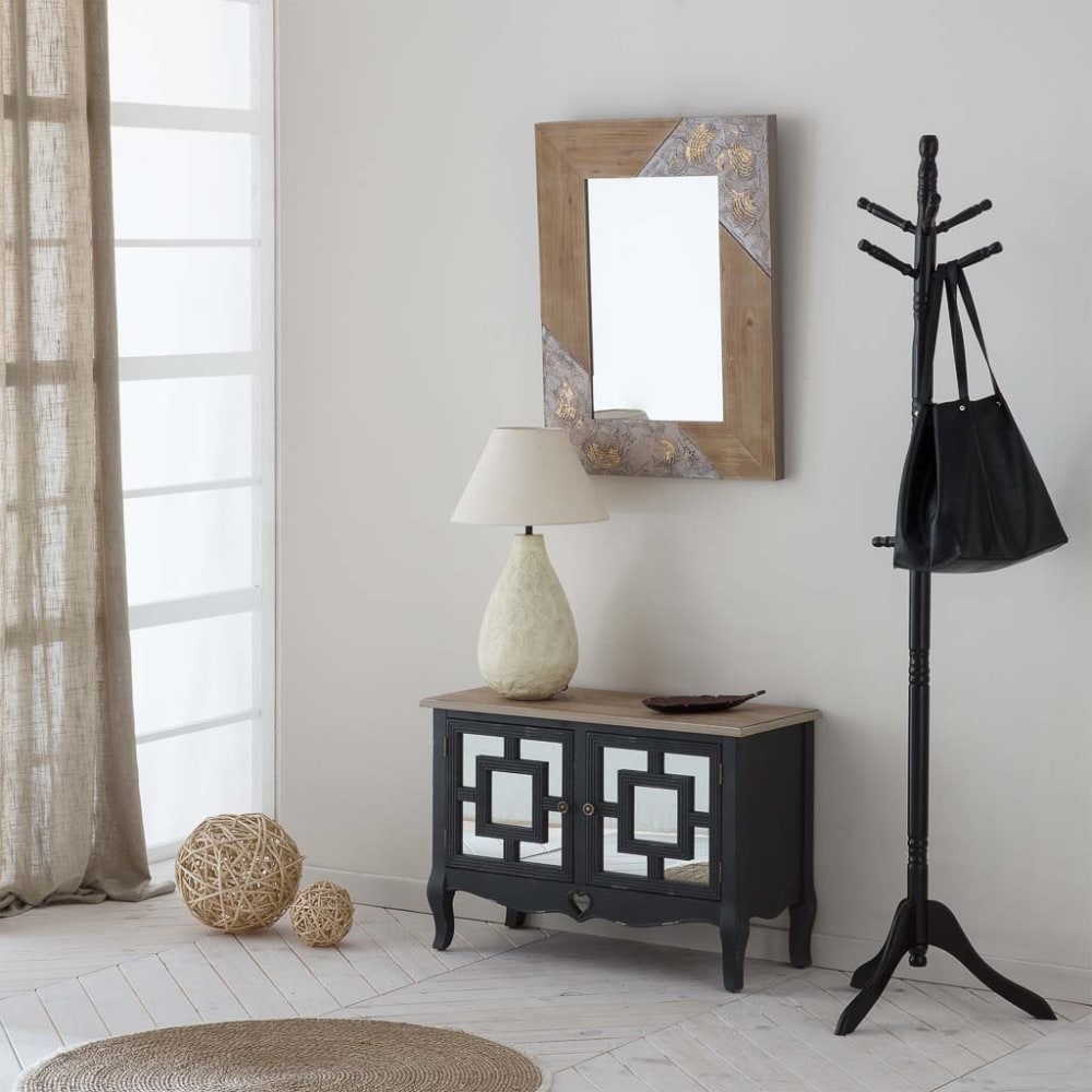 Console en bois noir 83x36x56,5h - Maisons du Monde