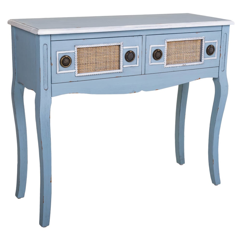 meuble d'entrée en bois - bleu
