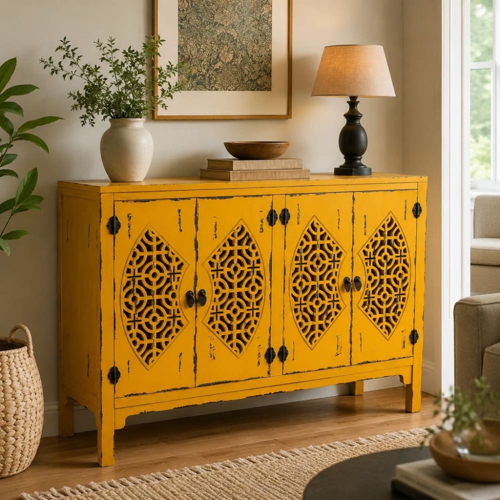 Aparador de madera amarillo 120x40x86.5 - Maisons du Monde