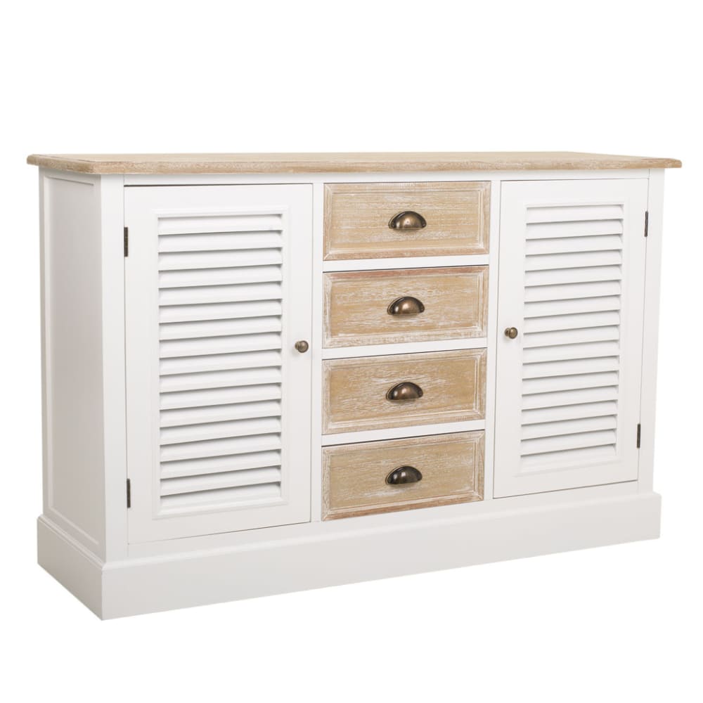 Aparador de madera blanco 124x40x80