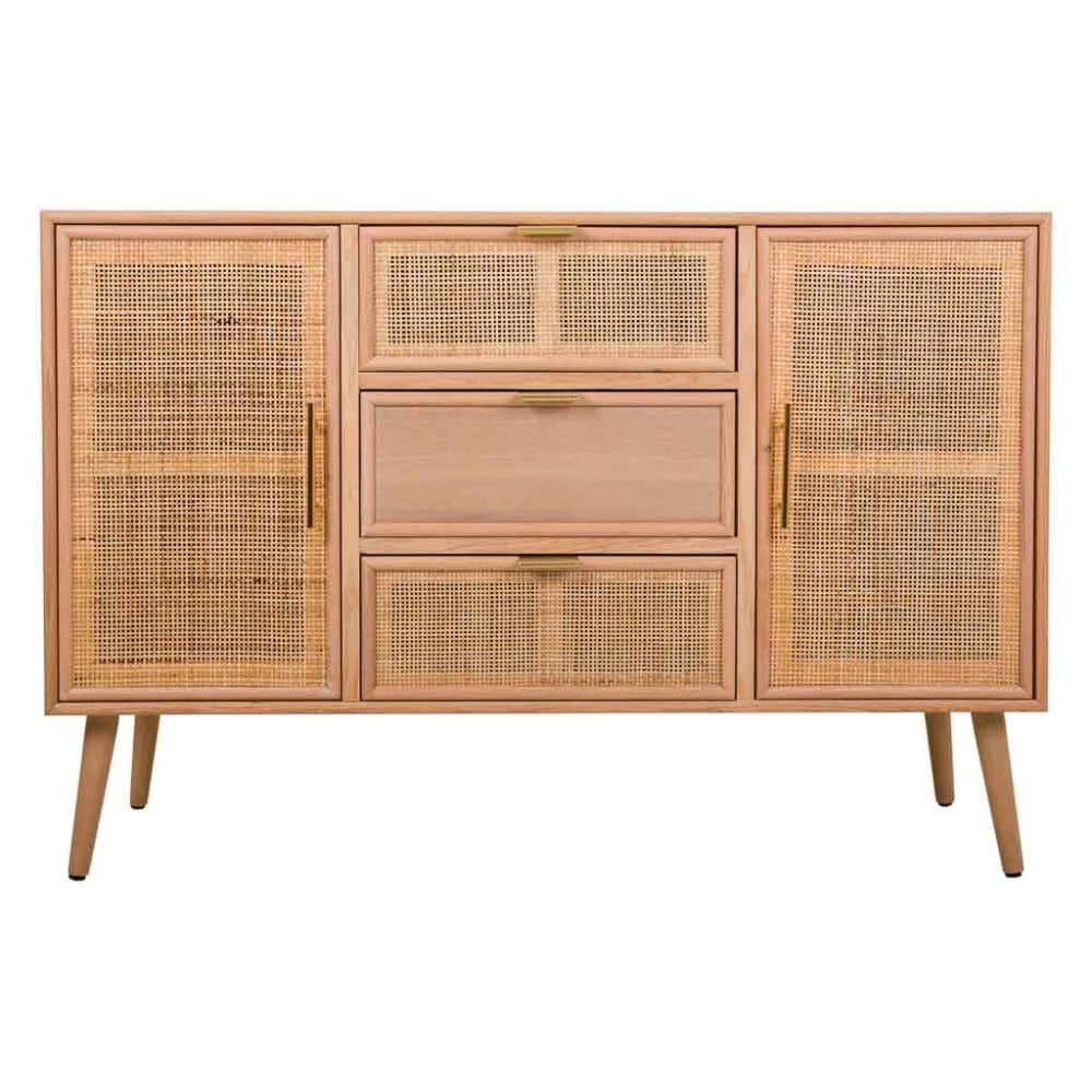 Aparador de mdf y rejilla marrón 120x40.5x81 - Maisons du Monde