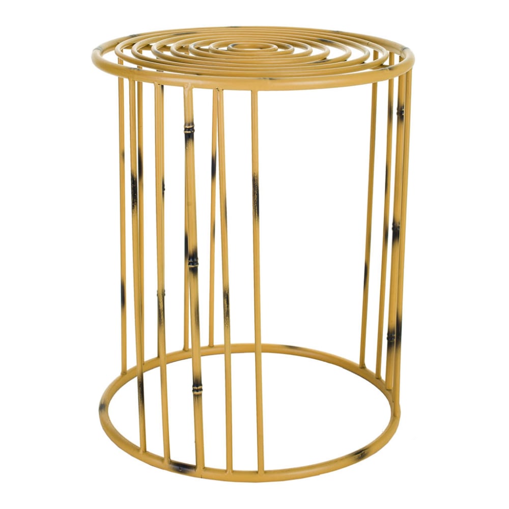 macetero de metal amarillo 39x39x48h cm