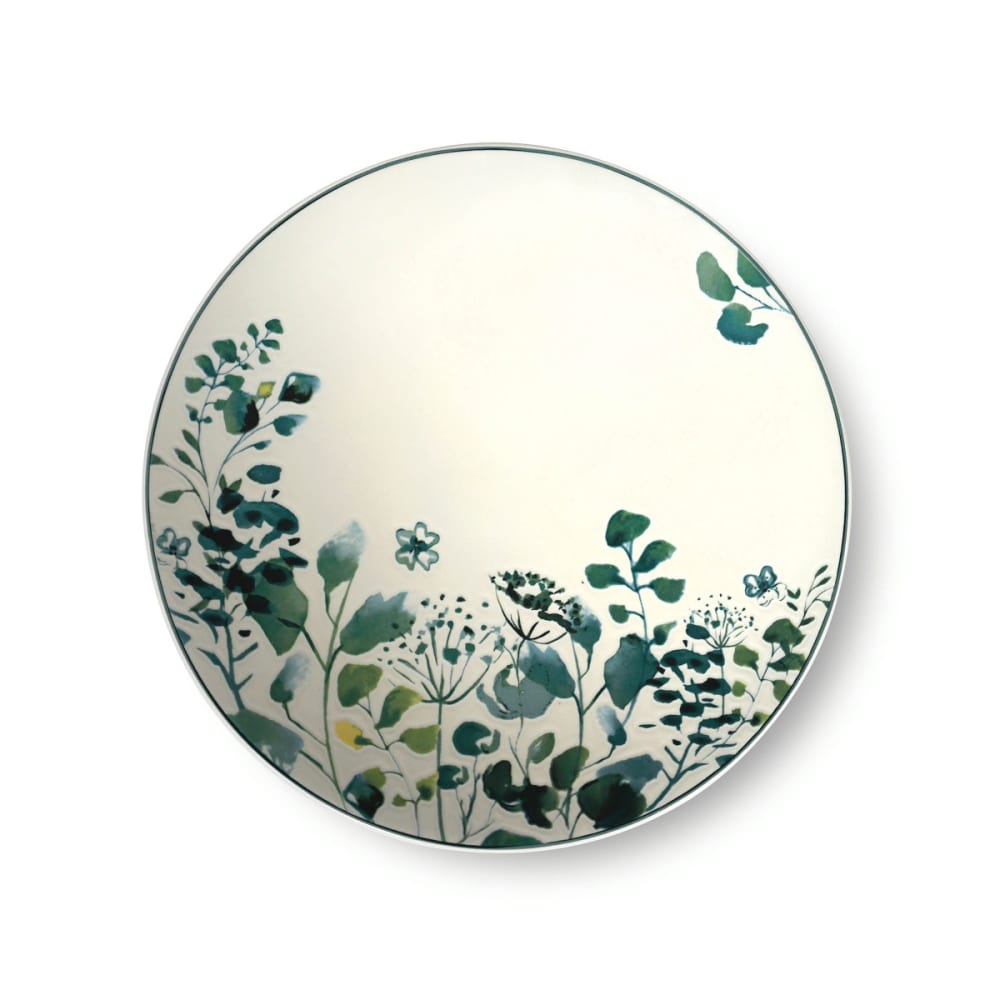 Piatto da dolce (x6) in arenaria bianco/verde - Medard de Noblat
