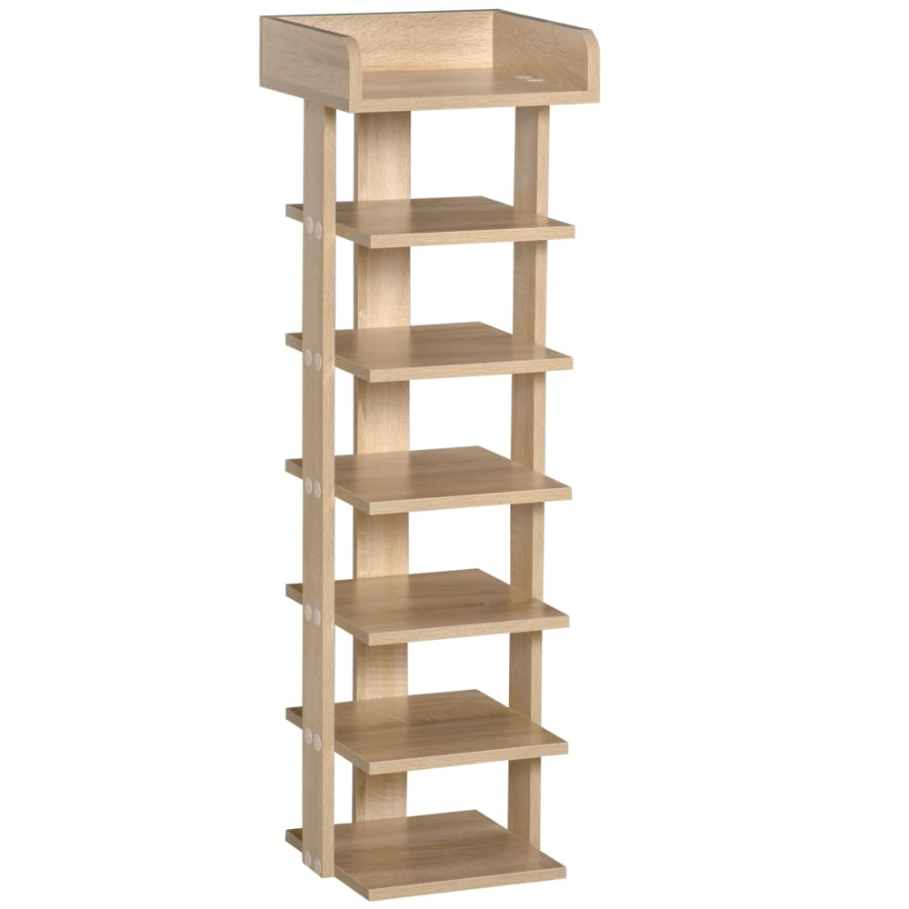 Scaffale scarpiera per 6 scarpe e mensola superiore 32x30x104cm - Beige - Pannello di particelle