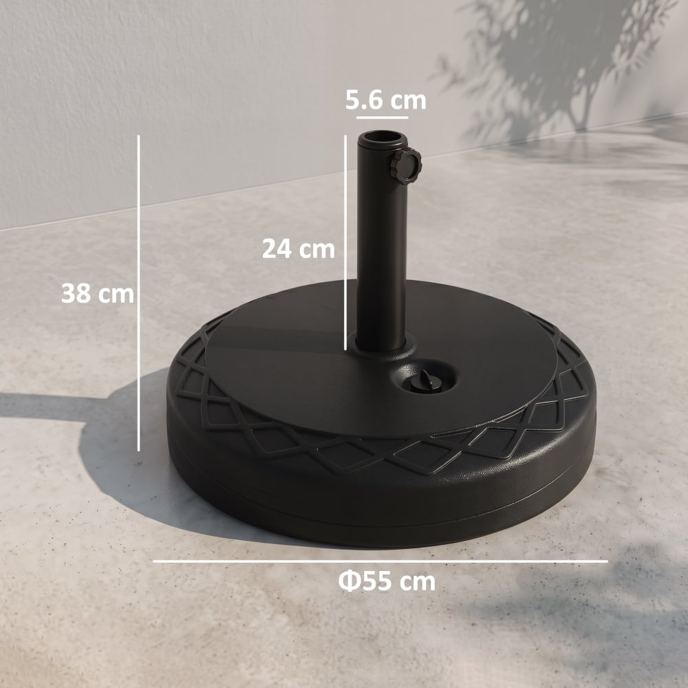 Base ombrellone rotonda ø55cm basamento 30kg pali da 38-48mm -