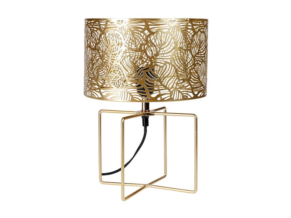 Lampe métal ajouré doré