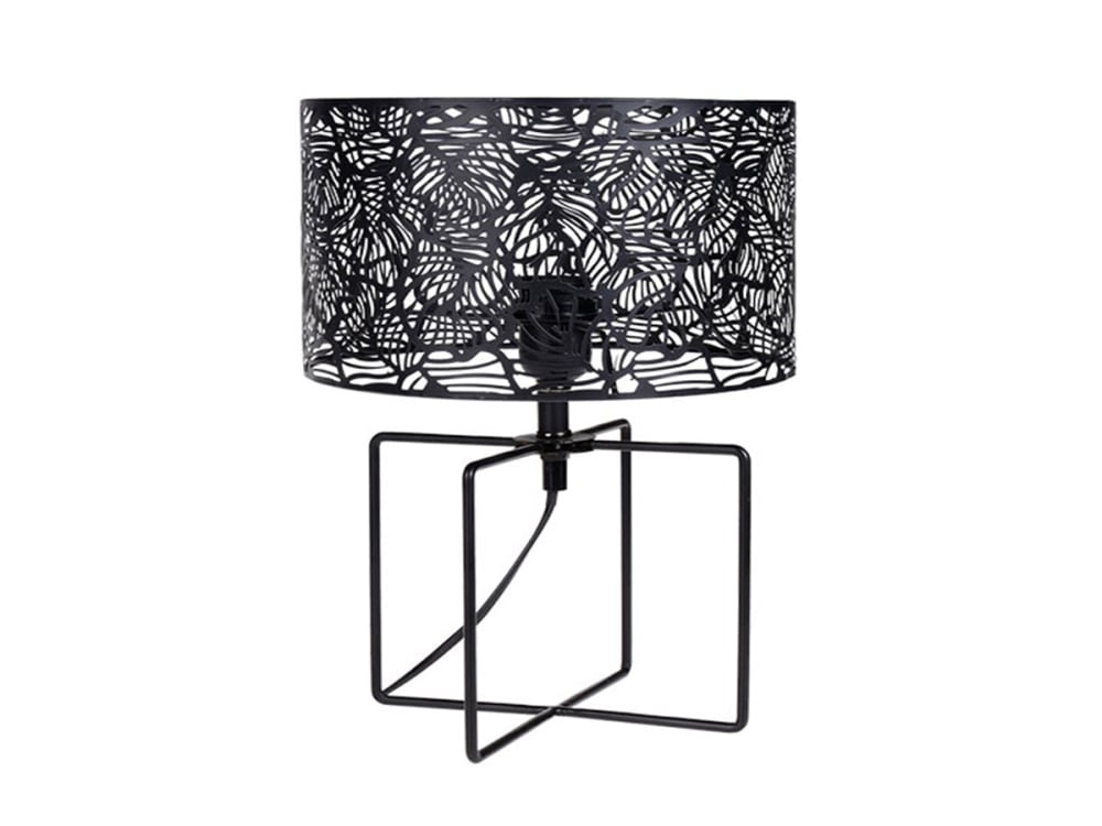 Lampe métal ajouré noir