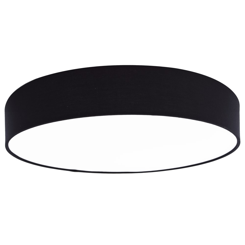 Plafón de techo led redondo con pantalla textil en color negro
