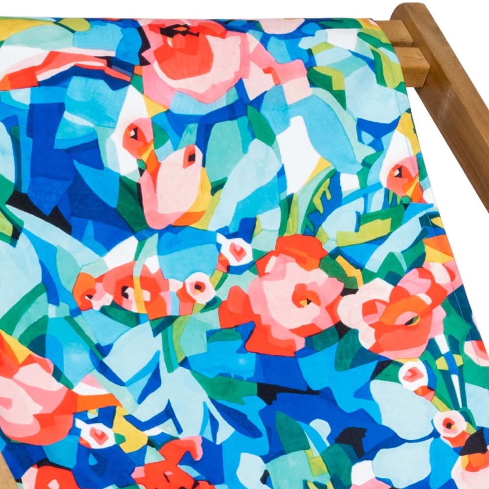 Vent de Bohème Toile outdoor pour transat, prête à poser, motif fleuri abstrait Multicolore Pes - Polyester