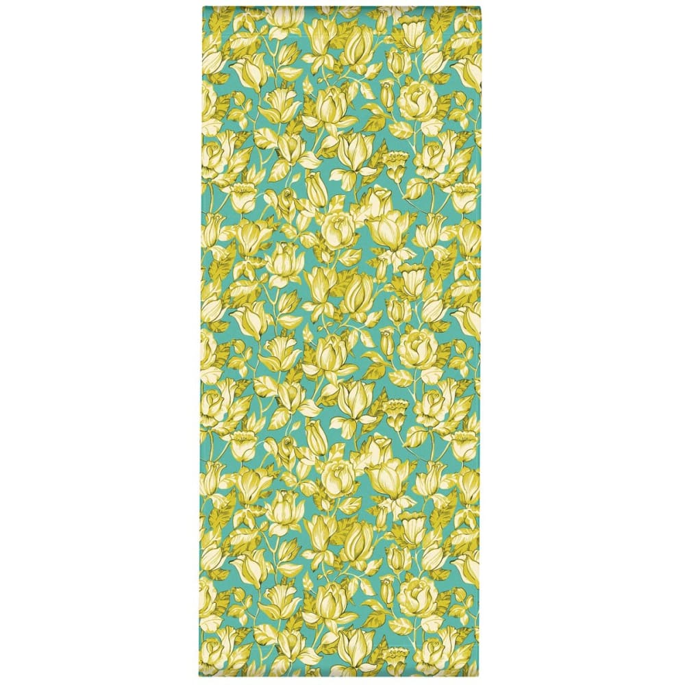 Toile outdoor pour transat, prête à poser, fleurs graphiques bleu