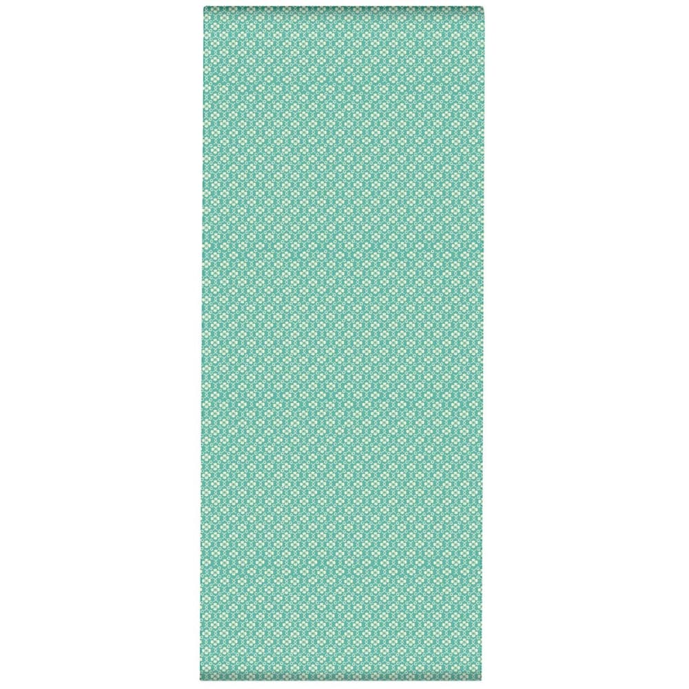 Toile outdoor pour transat, prête à poser, graphique fleuri turquoise
