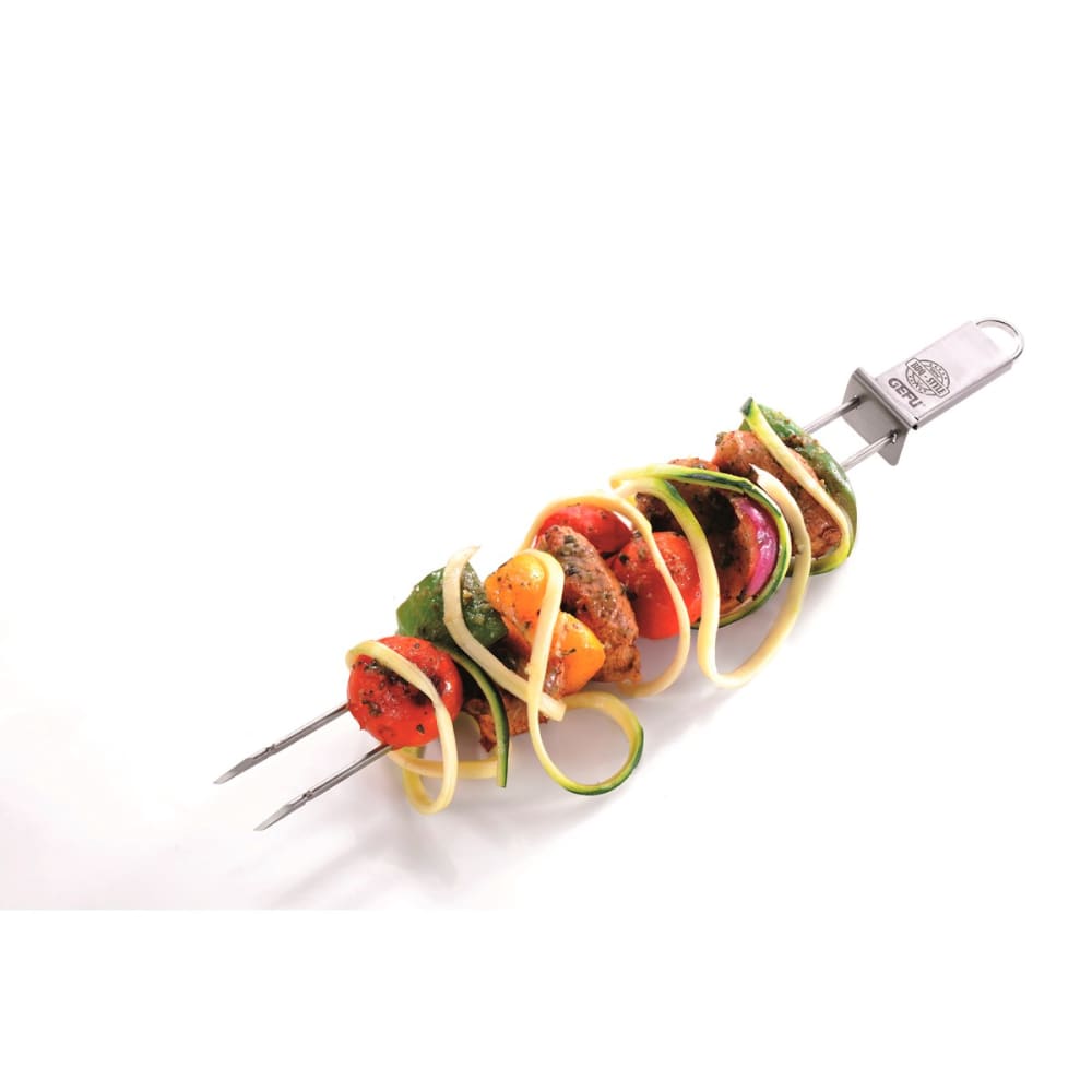 Set de 2 brochettes à barbecue en acier inoxydable argent