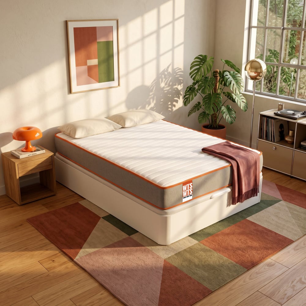 Pack colchón y canapé blanco 90x190 56cm montaje y retirada incluida - Maisons du Monde