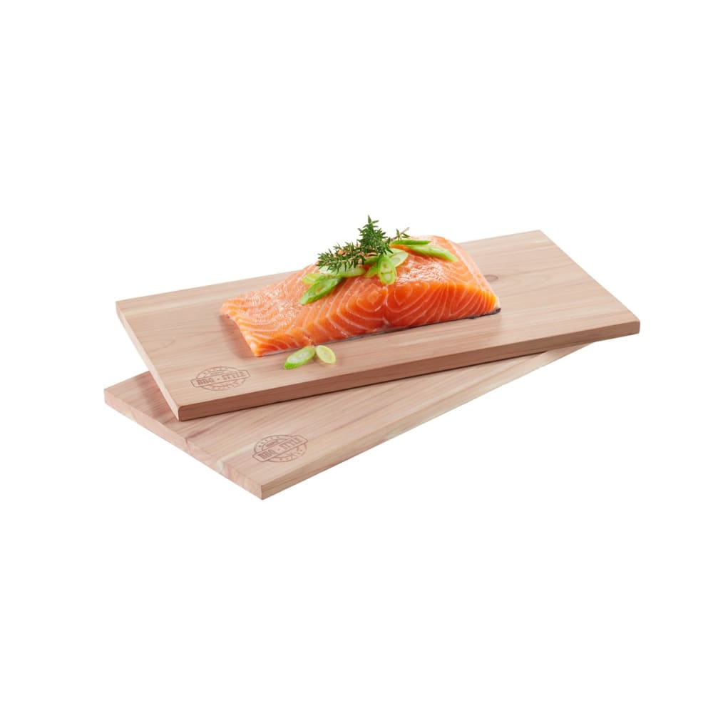 Set de 2 planches pour barbecue en bois marron