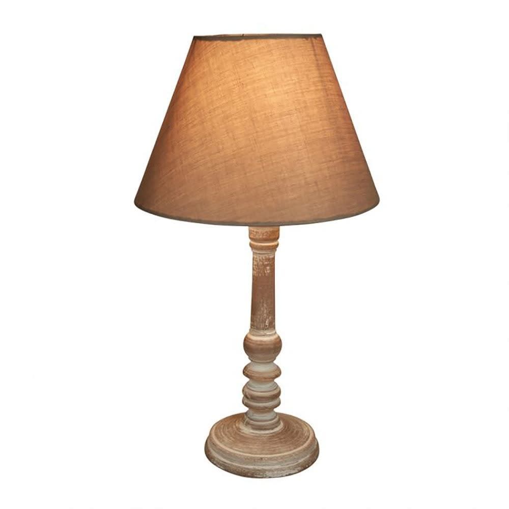 Lampe charme bois taupe — vue 3