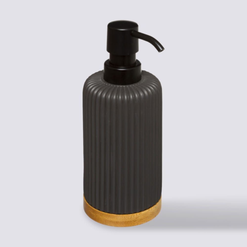Distributeur de savon noir et bambou - 7x18cm - Maisons du Monde