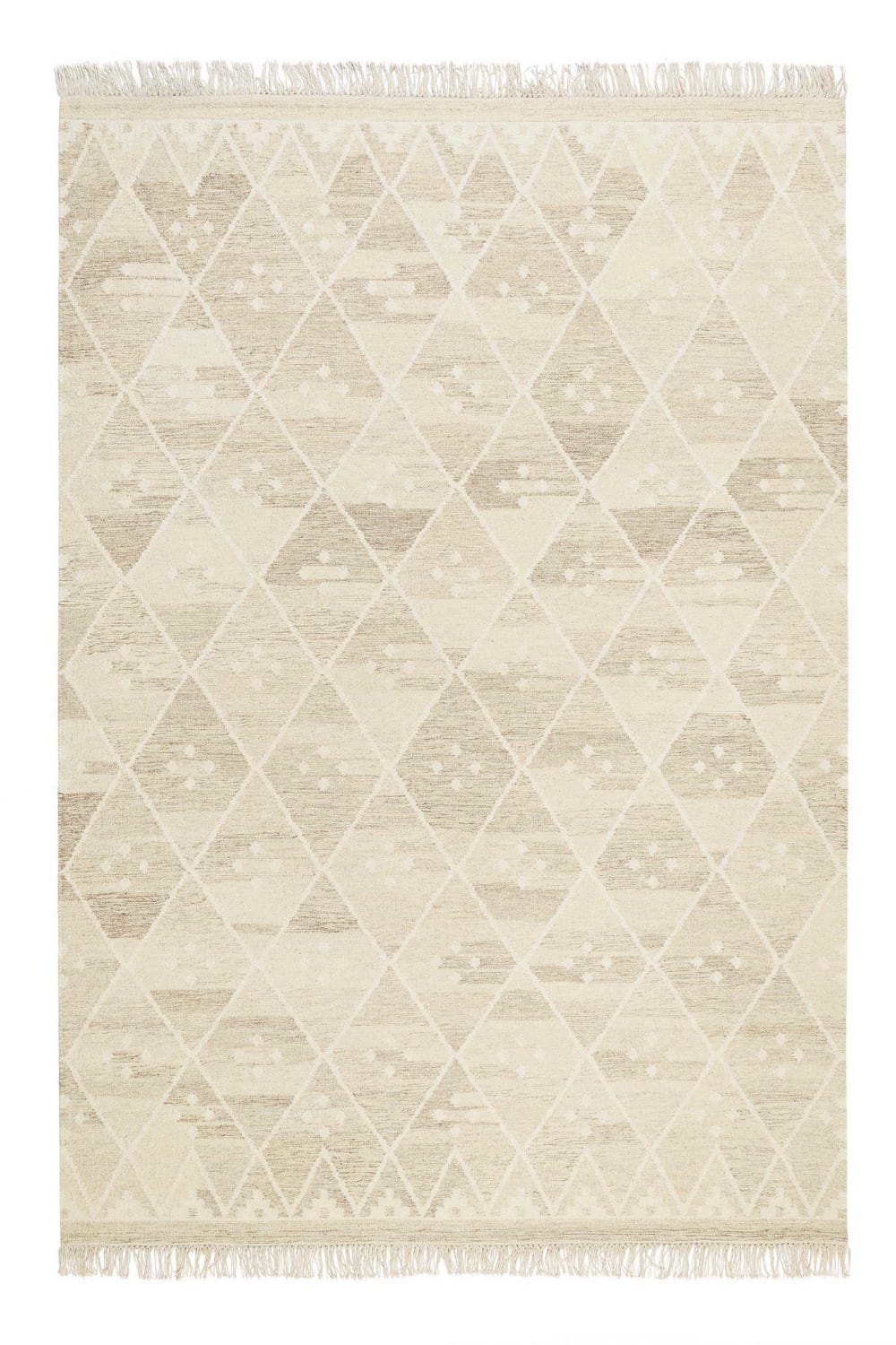 Tapis tissé main beige et tons pastels avec léger motif 130x190