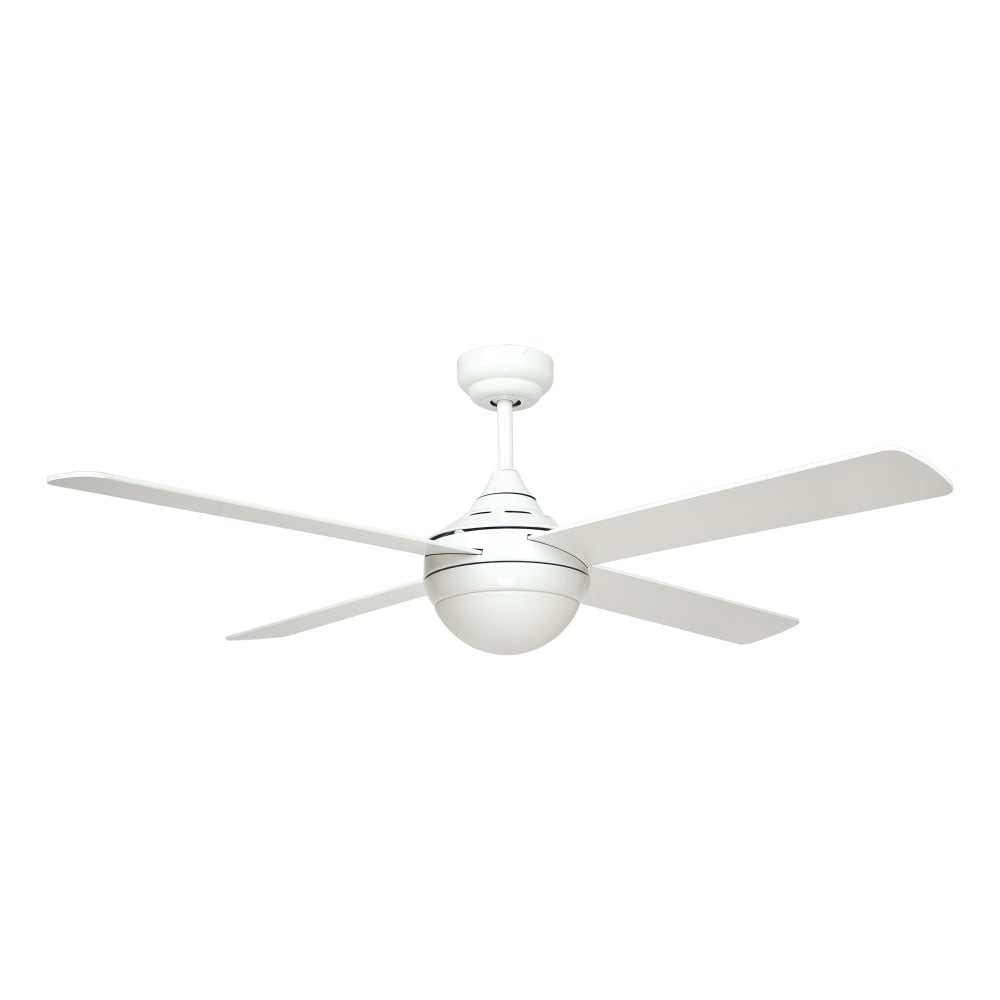 Ventilador de techo DC blanco madera clara 4 palas reversibles Ø122 cm