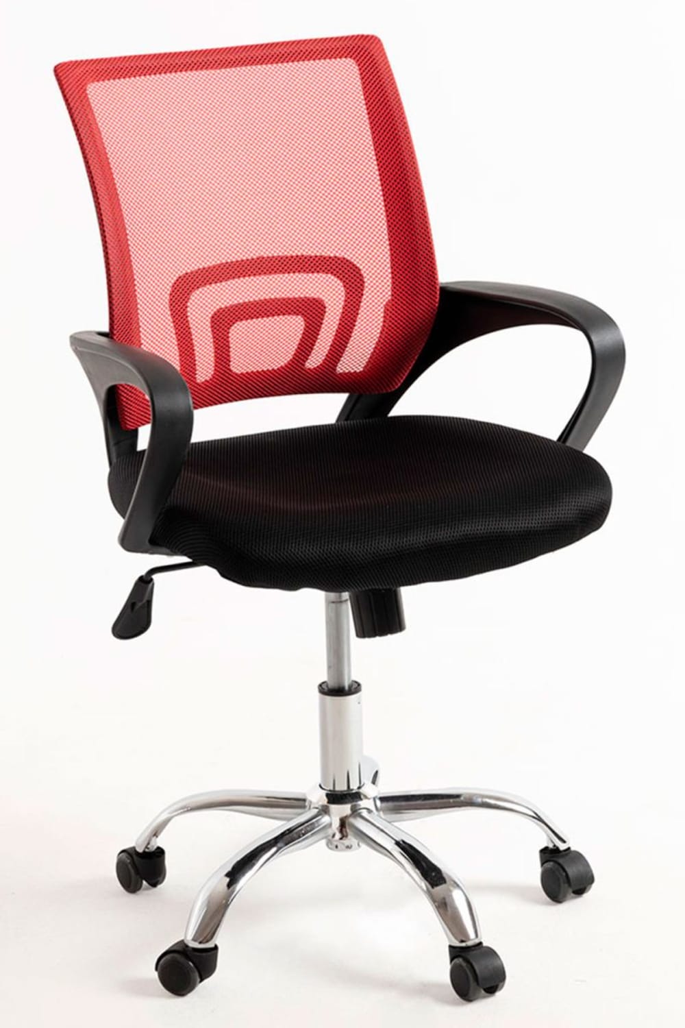 Silla en color rojo y negro de estilo home office en tela