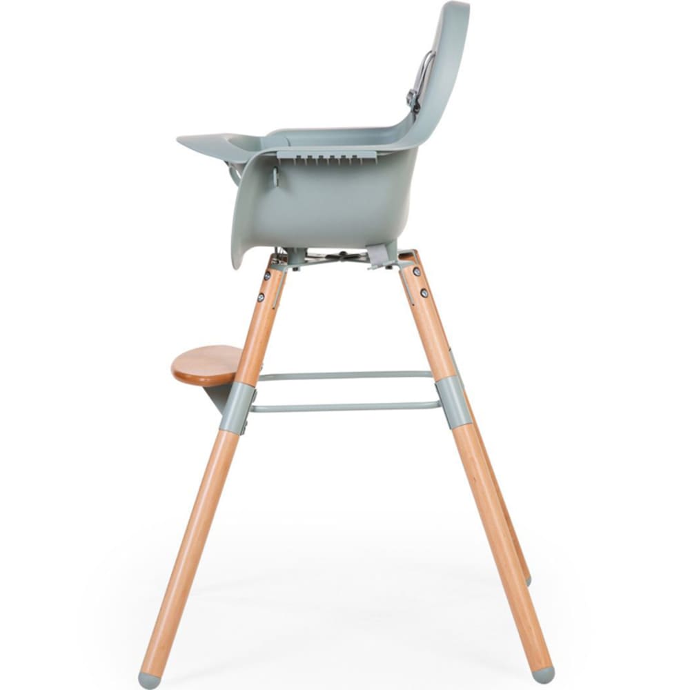 Chaise haute en bois naturel Evolu 2 menthe avec arceau - Maisons du Monde
