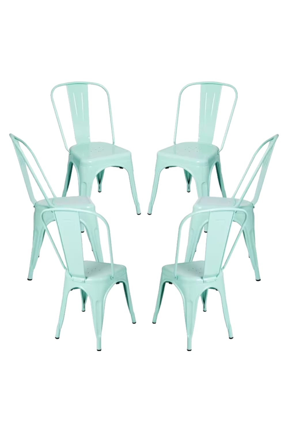 Pack 6 sillas color verde menta en acero reforzado