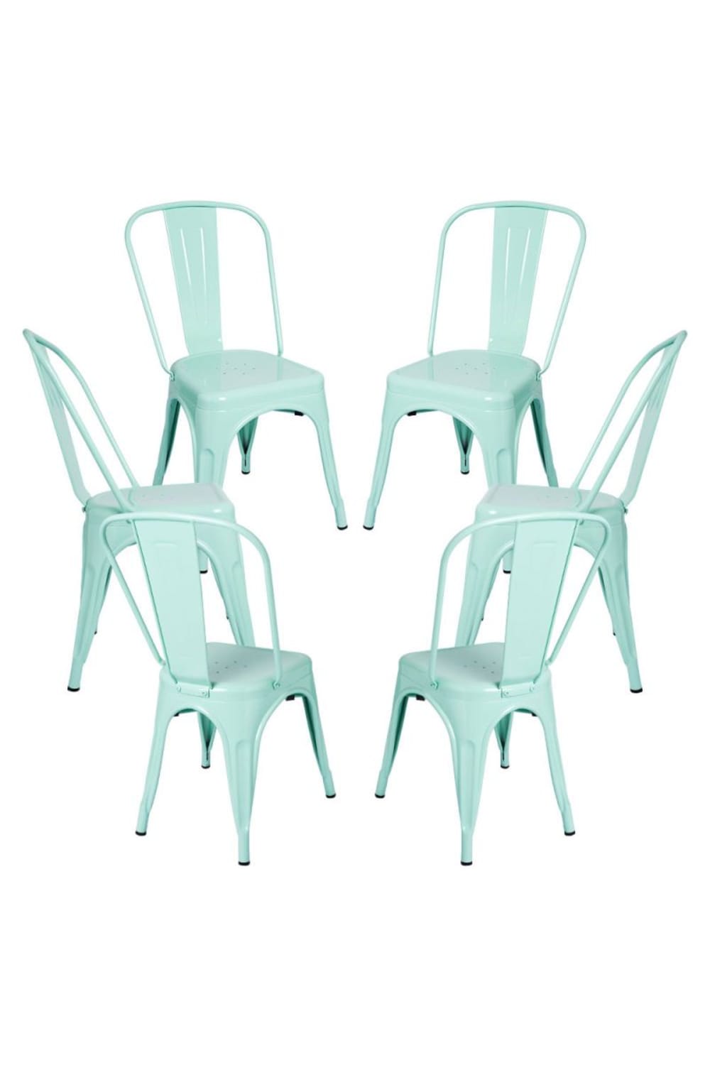 Pack 6 sillas color verde menta en acero reforzado - Maisons du Monde