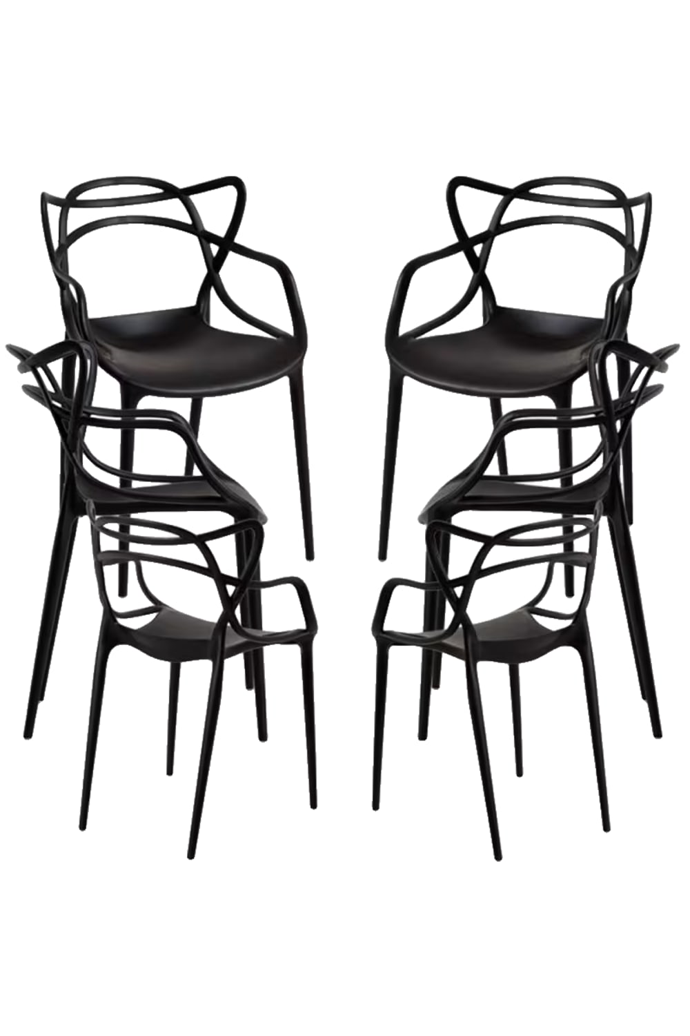 Pack 6 sillas color negro en polipropileno